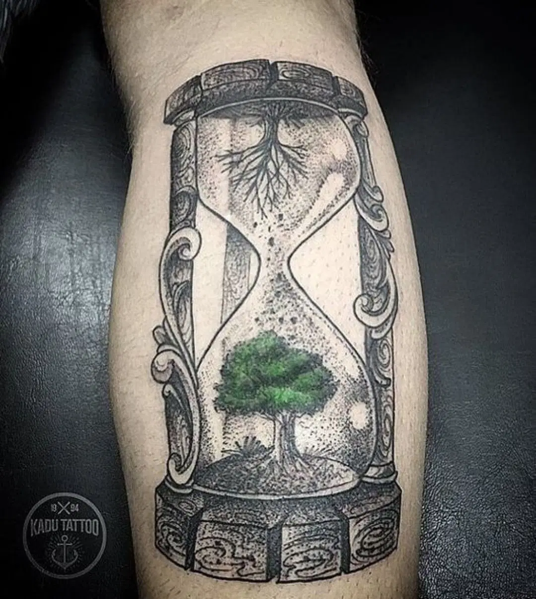 Tree hourglass tattoo