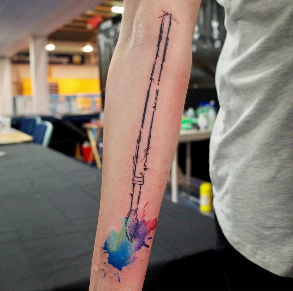 17 Incredible Paintbrush Tattoos That Will Inspire You Tattoos Free Paint Brush