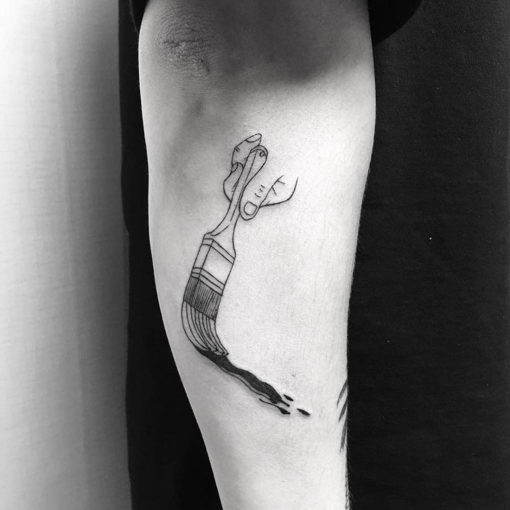 17 Incredible Paintbrush Tattoos That Will Inspire You Tattoos Free Sf Ideas