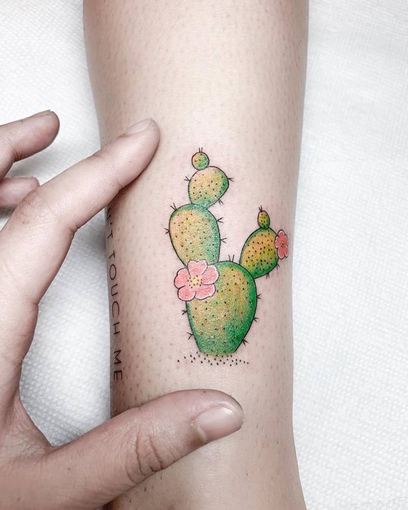 cactus tattoo design on hand