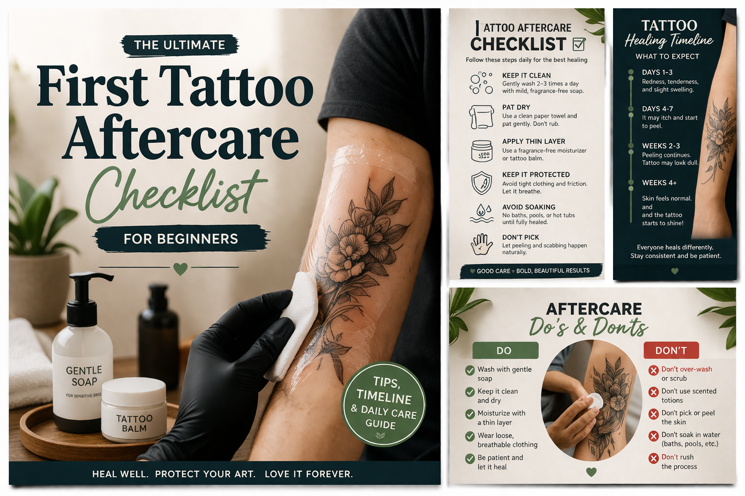 First Tattoo Aftercare Checklist for Beginners